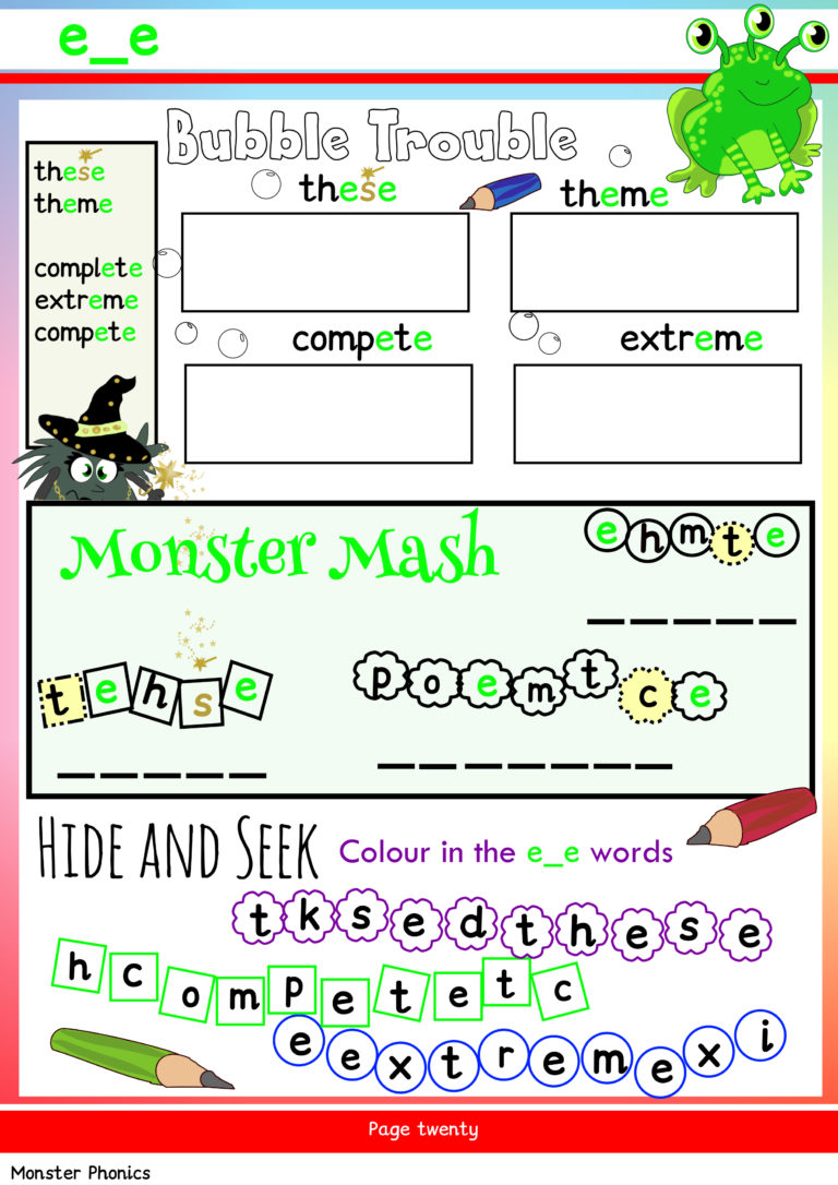 Free Phonics Worksheets & Activities | Monster Phonics