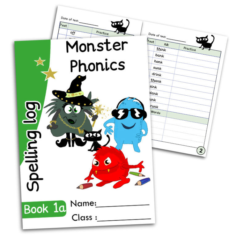 Spelling Log Book 1A (Year 1) Set Of 5 Monster Phonics