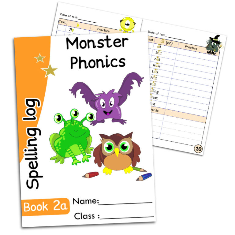 Spelling Log Book 2A (Year 2) Set Of 5 Monster Phonics