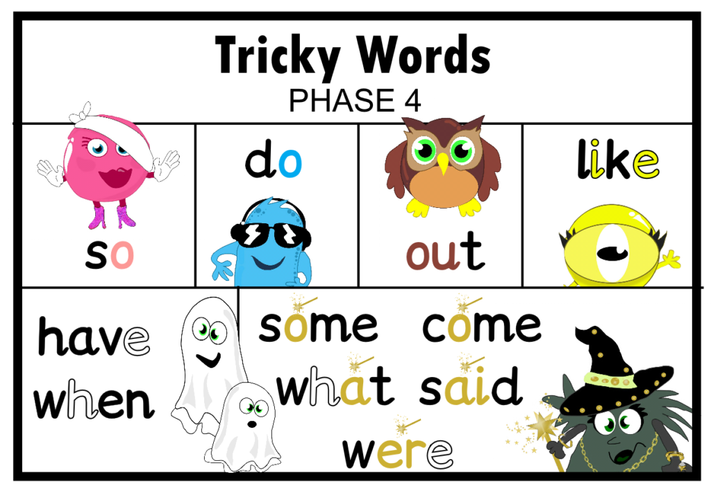 tricky words phase 4 Copy