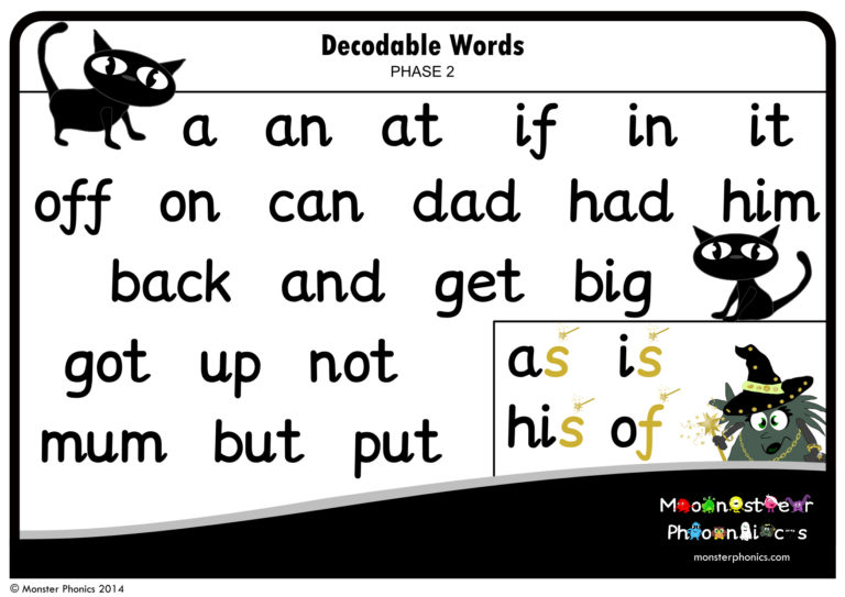 Monster Phonics Decodable Word Phase 2