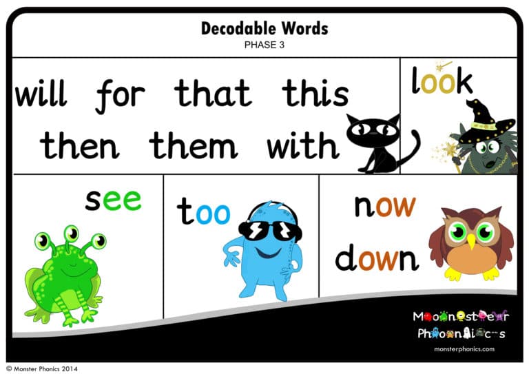 Monster Phonics Decodable Word Phase 3