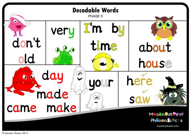 Monster Phonics Decodable Word Phase 5