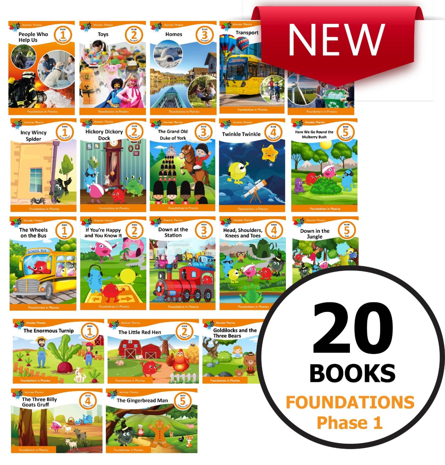 1 Set Of 20 Foundations Books | Monster Phonics