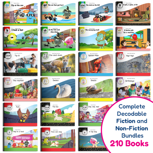 Complete Decodable Fiction and Non Fiction Book Bundle 1x copy of each title