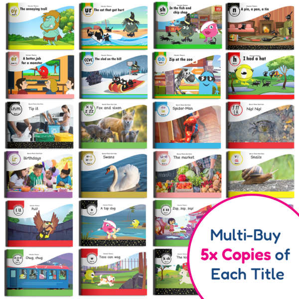 MULTI BUY Complete Decodable Fiction and Non Fiction Book Bundle 5x copies of each title