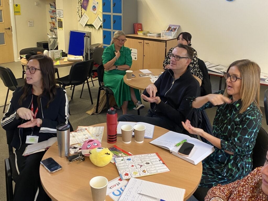 Staff at a Welsh primary school in a phonics professional learning session