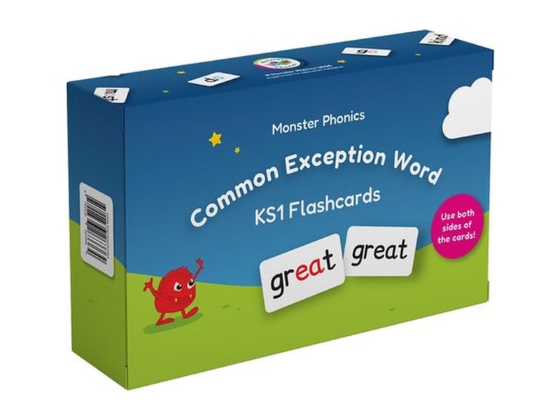 Monster Phonics Common Exception Word flashcards box